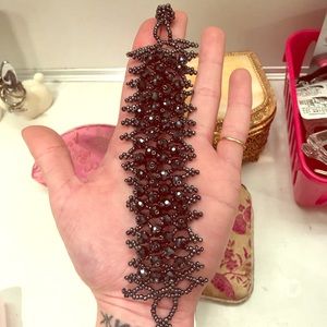 Beautiful Black Crystal Vintage Costume Bracelet.